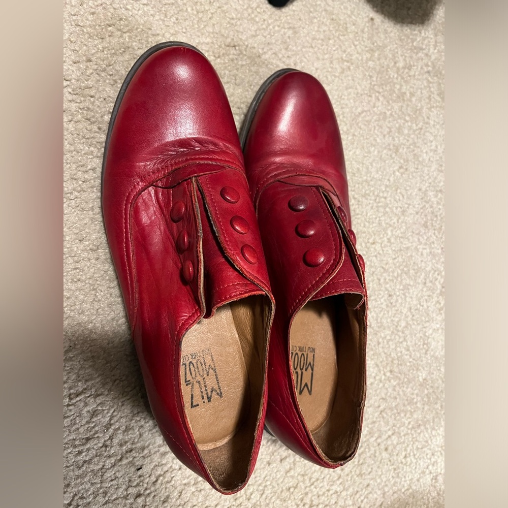 Miz Mooz Vibrant Red Leather Footwear